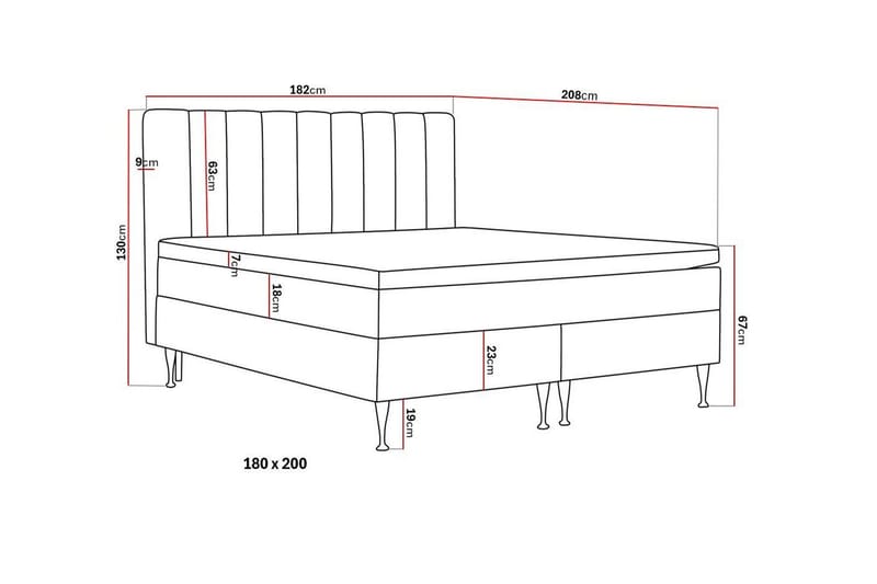 Hilton High Komplet Sengepakke 180x200 cm - Lys beige - Møbler - Senge - Kontinentalsenge