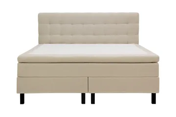 Hilton Komplet Sengepakke 160x200 cm Kontinentalseng med kvadratsyet sengegavl i teddy