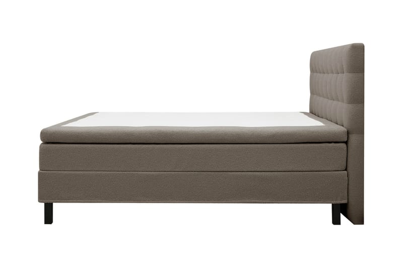 Hilton Komplet Sengepakke 160x200 cm Kontinentalseng med kvadratsyet sengegavl i teddy - Brun / Teddy - Møbler - Senge - Kontinentalsenge