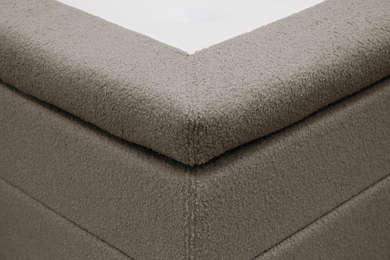 Hilton Komplet Sengepakke 160x200 cm Kontinentalseng med kvadratsyet sengegavl i teddy - Brun / Teddy - Møbler - Senge - Kontinentalsenge