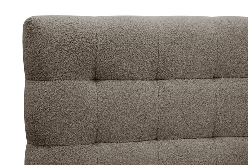 Hilton Komplet Sengepakke 160x200 cm Kontinentalseng med kvadratsyet sengegavl i teddy - Brun / Teddy - Møbler - Senge - Kontinentalsenge