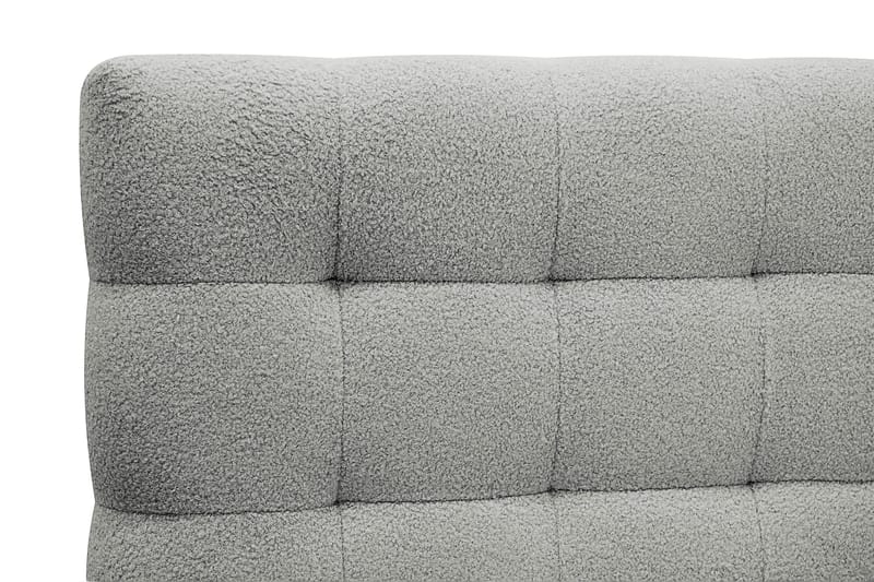 Hilton Komplet Sengepakke 160x200 cm Kontinentalseng med kvadratsyet sengegavl i teddy - Grå / Teddy - Møbler - Senge - Kontinentalsenge