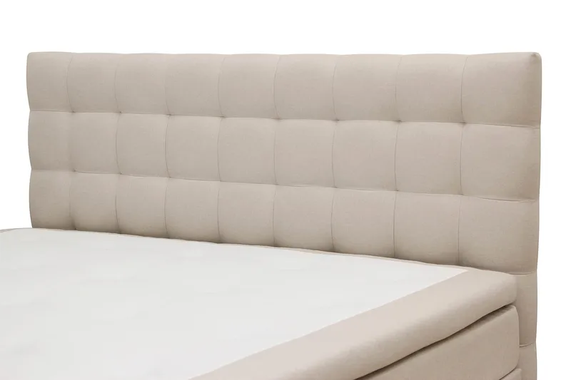 Hilton Komplet Sengpakke 160x200 cm Kontinentalseng med kvadreret sengegavl - Beige - Møbler - Senge - Kontinentalsenge