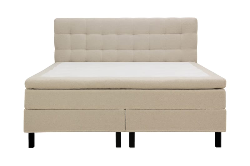 Hilton Komplet Sengpakke 160x200 cm Kontinentalseng med kvadreret sengegavl - Beige - Møbler - Senge - Komplet sengepakke