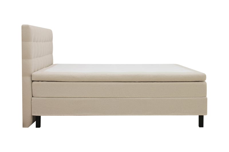 Hilton Komplet Sengpakke 160x200 cm Kontinentalseng med kvadreret sengegavl - Beige - Møbler - Senge - Komplet sengepakke
