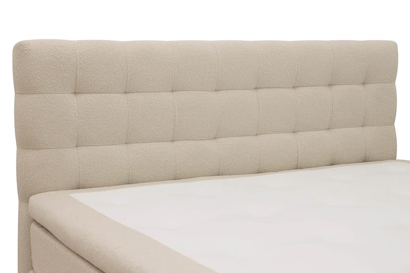 Hilton Komplet Sengpakke 160x200 cm Kontinentalseng med kvadreret sengegavl - Beige - Møbler - Senge - Komplet sengepakke