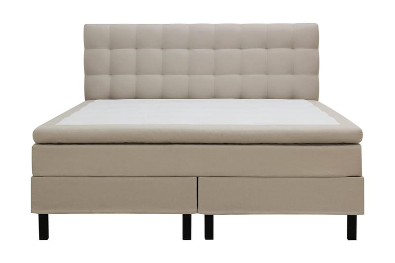 Hilton Komplet Sengpakke 160x200 cm Kontinentalseng med kvadreret sengegavl - Beige - Møbler - Senge - Komplet sengepakke