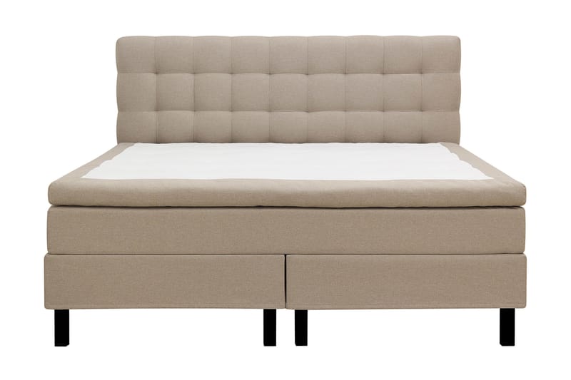 Hilton Komplet Sengpakke 160x200 cm Kontinentalseng med kvadreret sengegavl - Beige - Møbler - Senge - Komplet sengepakke
