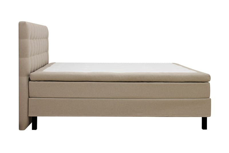 Hilton Komplet Sengpakke 160x200 cm Kontinentalseng med kvadreret sengegavl - Beige - Møbler - Senge - Komplet sengepakke