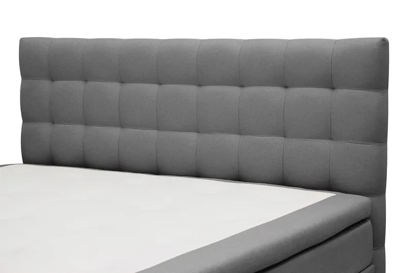 Hilton Komplet Sengpakke 160x200 cm Kontinentalseng med kvadreret sengegavl - Grå - Møbler - Senge - Kontinentalsenge