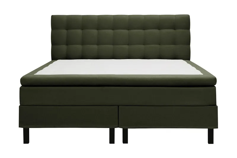 Hilton Komplet Sengpakke 160x200 cm Kontinentalseng med kvadreret sengegavl - Grøn - Møbler - Senge - Kontinentalsenge
