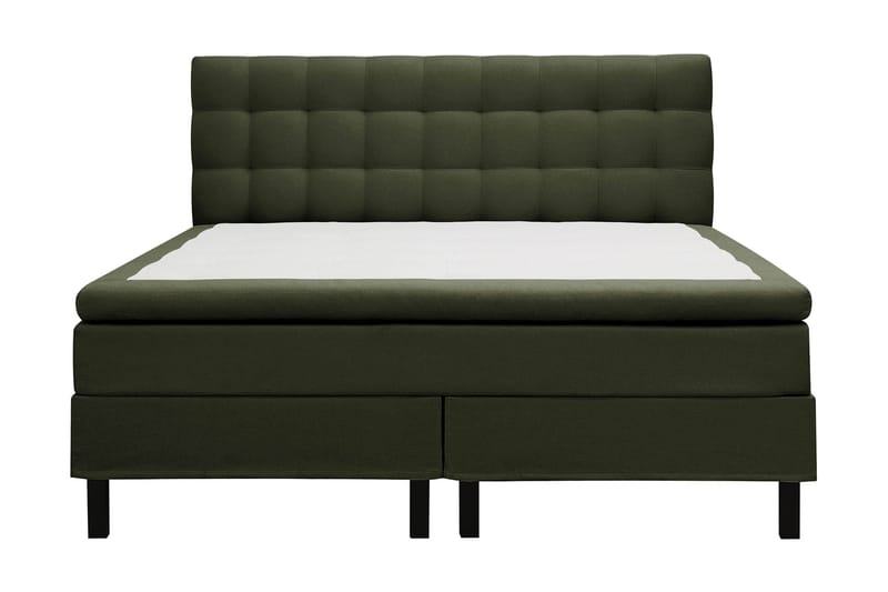 Hilton Komplet Sengpakke 160x200 cm Kontinentalseng med kvadreret sengegavl - Grøn - Møbler - Senge - Kontinentalsenge
