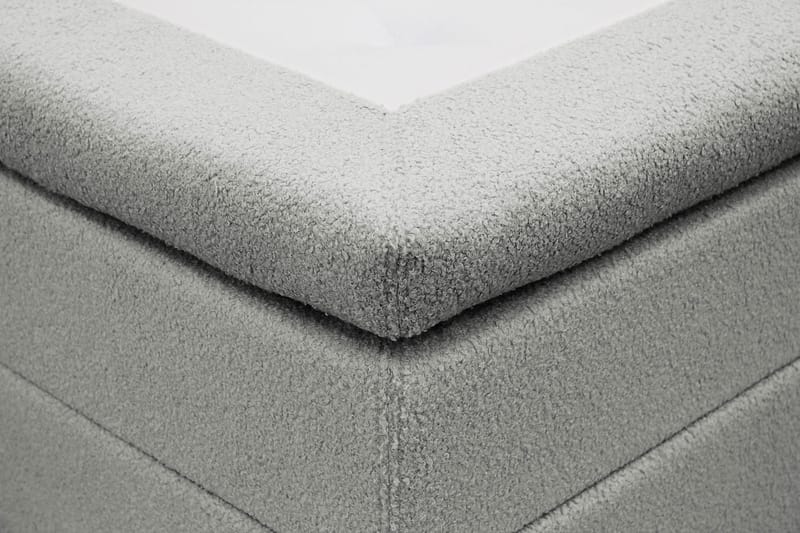 Hilton Komplet Sengpakke 160x200 cm Kontinentalseng med kvadreret sengegavl i bouclé - Grå - Møbler - Senge - Komplet sengepakke
