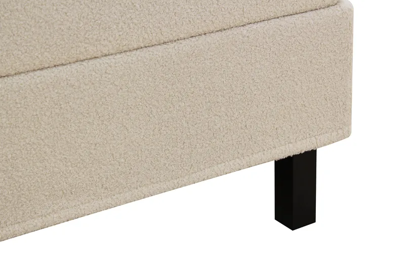 Hilton Komplet Sengpakke 160x200 cm Kontinentalseng med kvadreret sengegavl i teddy - Beige - Møbler - Senge - Kontinentalsenge