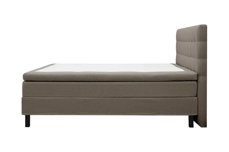 Hilton Komplet Sengpakke 160x200 cm Kontinentalseng med kvadreret sengegavl i teddy - Brun - Møbler - Senge - Kontinentalsenge