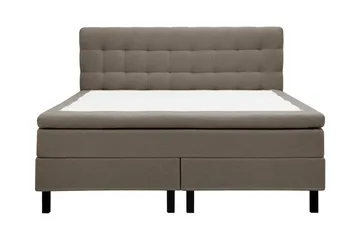 Hilton Komplet Sengpakke 160x200 cm Kontinentalseng med kvadreret sengegavl i teddy