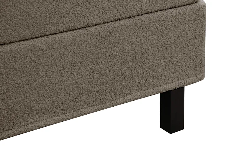 Hilton Komplet Sengpakke 160x200 cm Kontinentalseng med kvadreret sengegavl i teddy - Brun - Møbler - Senge - Kontinentalsenge