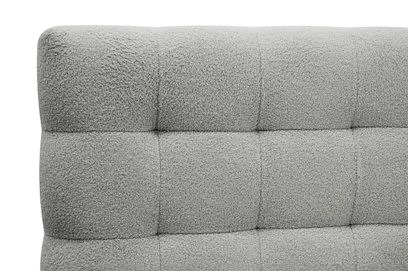 Hilton Komplet Sengpakke 160x200 cm Kontinentalseng med kvadreret sengegavl i teddy - Grå - Møbler - Senge - Kontinentalsenge