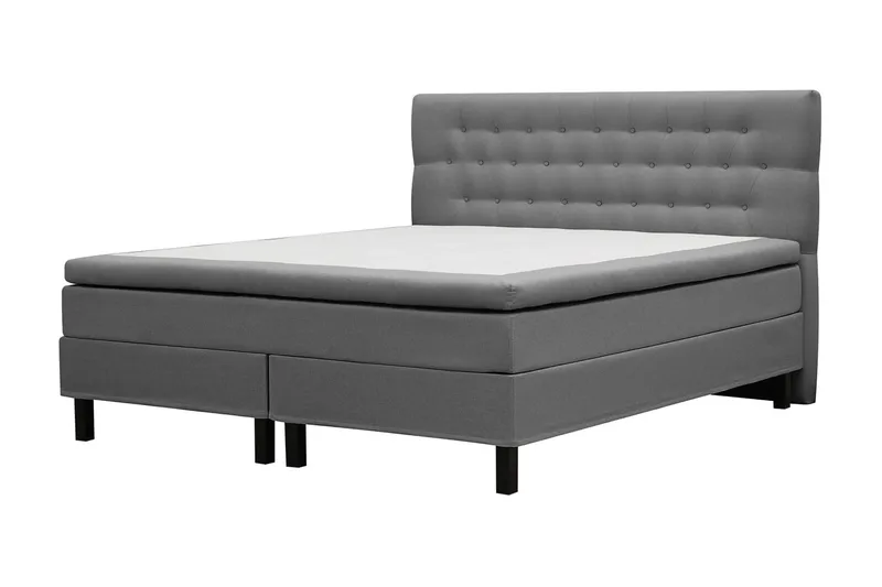 Hilton Komplet Sengpakke 180x200 cm Kontinentalseng med diamant sengegavl - Grå - Møbler - Senge - Kontinentalsenge