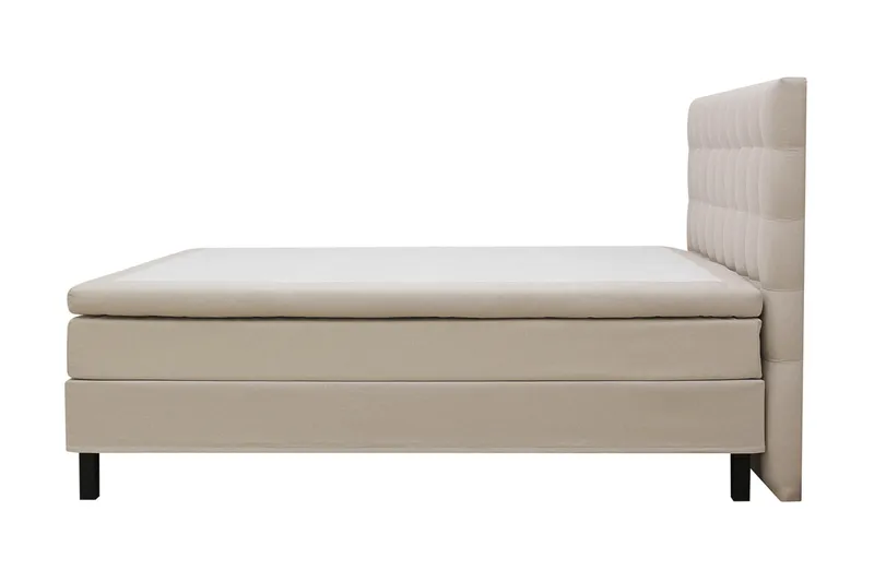 Hilton Komplet Sengpakke 180x200 cm Kontinentalseng med kvadreret sengegavl - Beige - Møbler - Senge - Kontinentalsenge