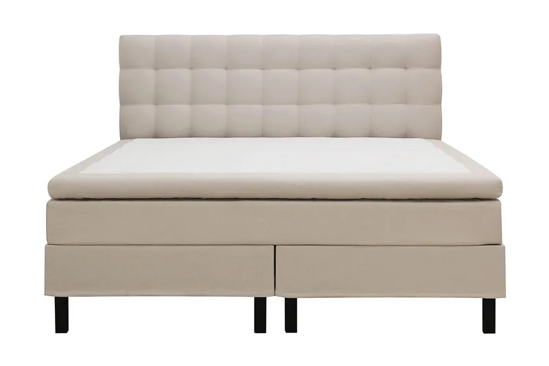 Hilton Komplet Sengpakke 180x200 cm Kontinentalseng med kvadreret sengegavl - Beige - Møbler - Senge - Kontinentalsenge