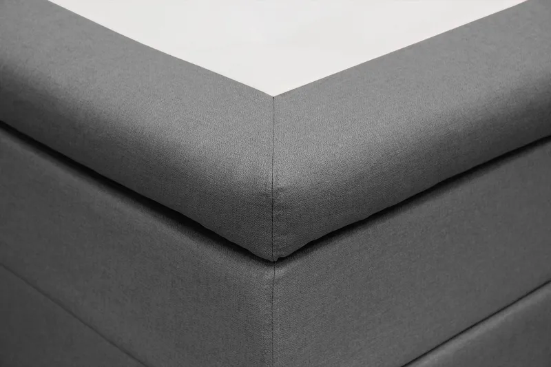 Hilton Komplet Sengpakke 180x200 cm Kontinentalseng med kvadreret sengegavl - Grå - Møbler - Senge - Kontinentalsenge