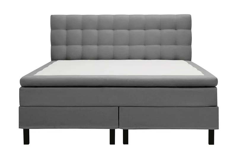 Hilton Komplet Sengpakke 180x200 cm Kontinentalseng med kvadreret sengegavl, Grå