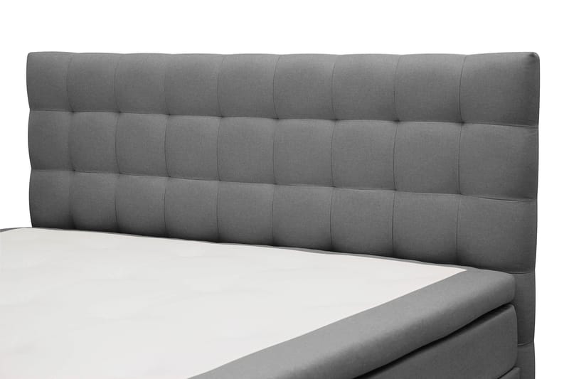 Hilton Komplet Sengpakke 180x200 cm Kontinentalseng med kvadreret sengegavl - Grå - Møbler - Senge - Kontinentalsenge