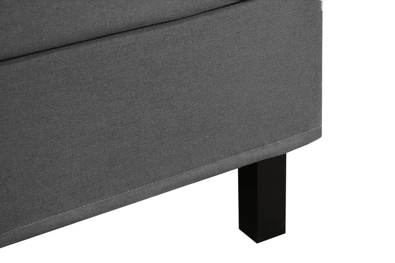 Hilton Komplet Sengpakke 180x200 cm Kontinentalseng med kvadreret sengegavl - Grå - Møbler - Senge - Kontinentalsenge