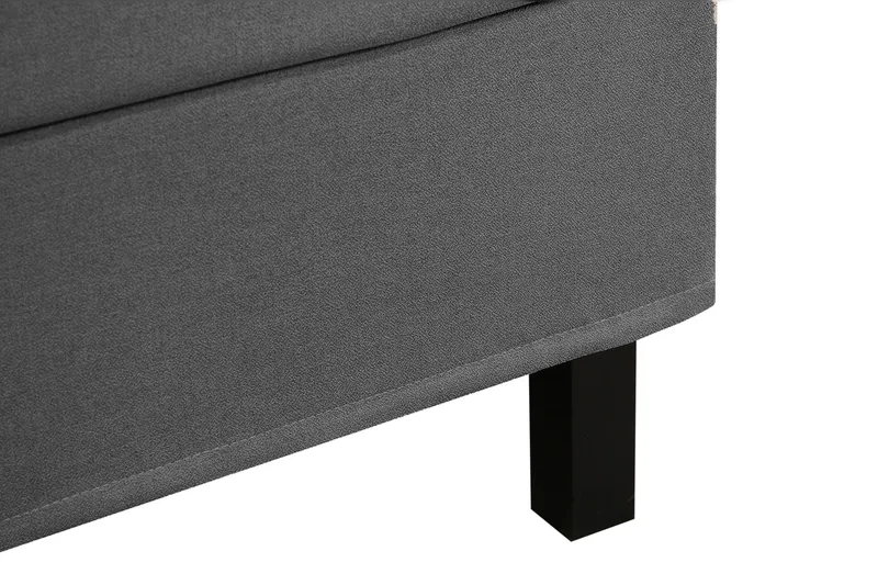 Hilton Komplet Sengpakke 180x200 cm Kontinentalseng med kvadreret sengegavl - Grå - Møbler - Senge - Kontinentalsenge