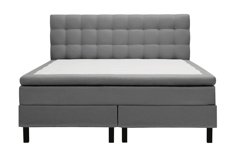 Hilton Komplet Sengpakke 180x200 cm Kontinentalseng med kvadreret sengegavl - Grå - Møbler - Senge - Komplet sengepakke