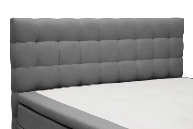 Hilton Komplet Sengpakke 180x200 cm Kontinentalseng med kvadreret sengegavl - Grå - Møbler - Senge - Komplet sengepakke