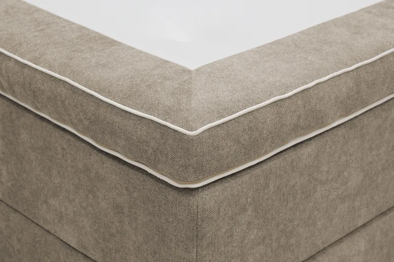 Hilton Lyx komplet sengepakke 160x200 cm kontinentalseng med knapbetrukket sengegavl i chenille - Brun - Møbler - Senge - Kontinentalsenge