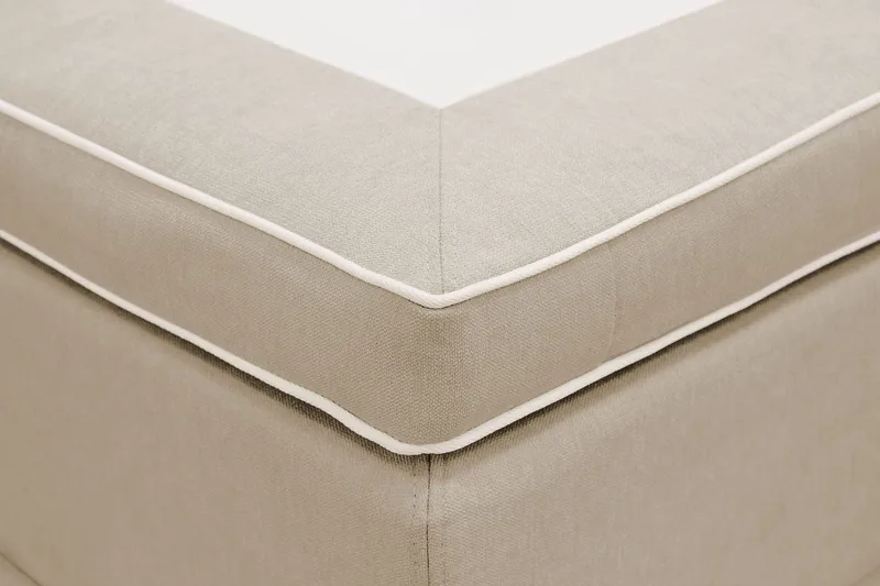 Hilton Lyx Komplet Sengepakke 160x200 cm Kontinentalseng med knapdekoreret sengegavl - Beige - Møbler - Senge - Kontinentalsenge
