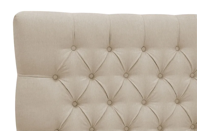 Hilton Lyx Komplet Sengepakke 160x200 cm Kontinentalseng med knapdekoreret sengegavl - Beige - Møbler - Senge - Kontinentalsenge