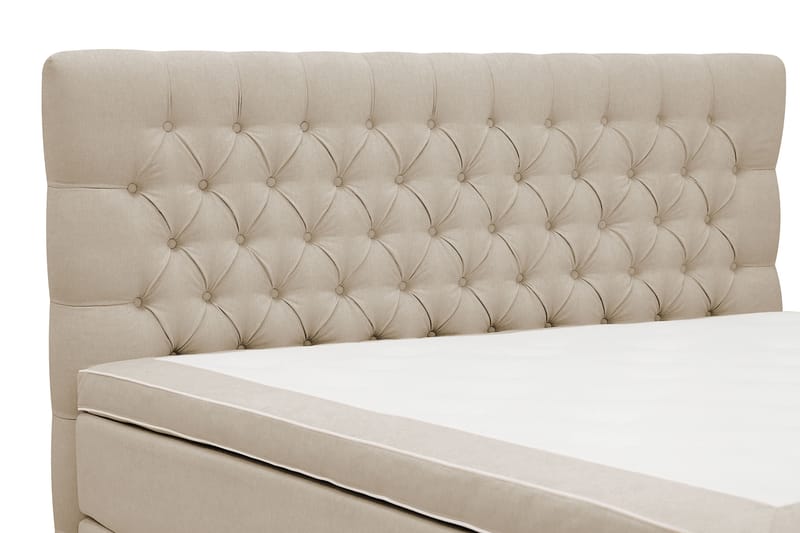 Hilton lyx Komplet Sengepakke 160x200 cm Kontinentalseng med knapdekoreret sengegavl - Beige - Møbler - Senge - Komplet sengepakke
