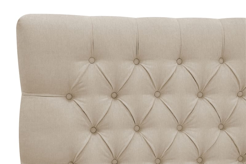 Hilton lyx Komplet Sengepakke 160x200 cm Kontinentalseng med knapdekoreret sengegavl - Beige - Møbler - Senge - Komplet sengepakke