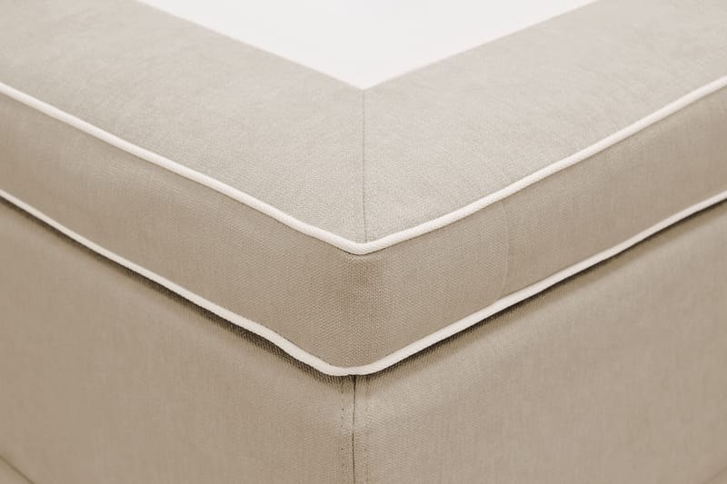 Hilton lyx Komplet Sengepakke 160x200 cm Kontinentalseng med knapdekoreret sengegavl - Beige - Møbler - Senge - Komplet sengepakke