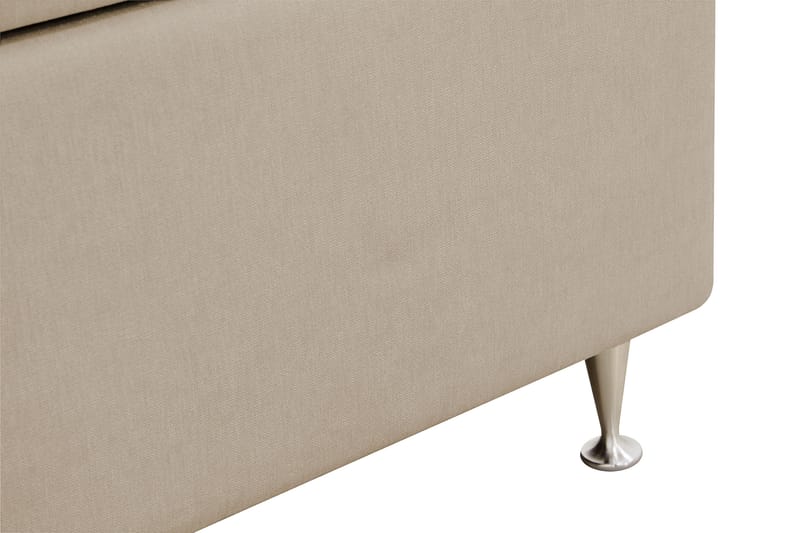 Hilton lyx Komplet Sengepakke 160x200 cm Kontinentalseng med knapdekoreret sengegavl - Beige - Møbler - Senge - Komplet sengepakke