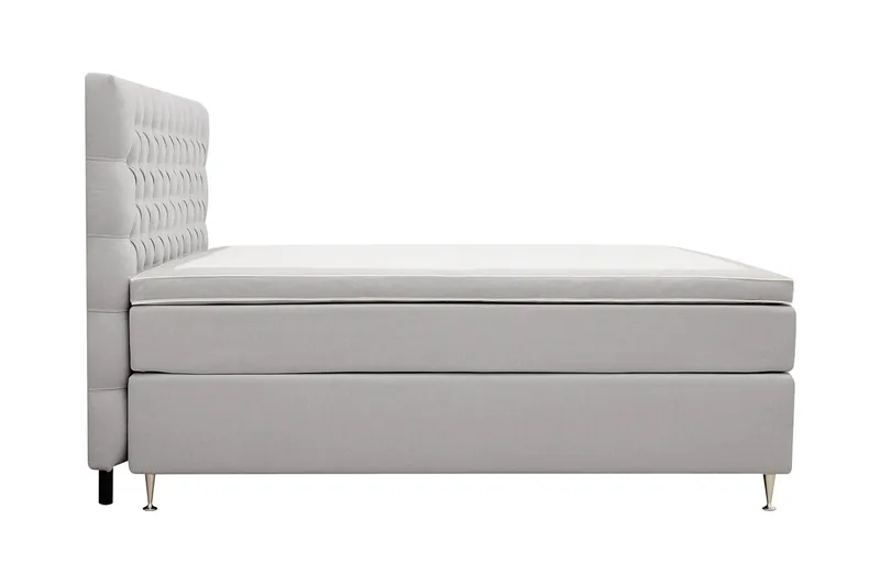 Hilton Lyx Komplet Sengepakke 160x200 cm Kontinentalseng med knapdekoreret sengegavl - Grå - Møbler - Senge - Kontinentalsenge