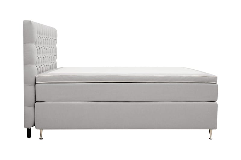 Hilton lyx Komplet Sengepakke 160x200 cm Kontinentalseng med knapdekoreret sengegavl - Grå - Møbler - Senge - Komplet sengepakke