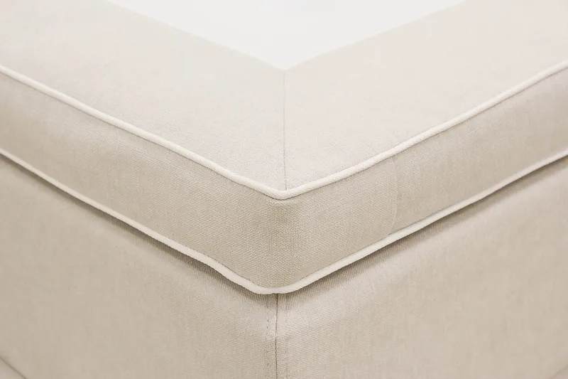 Hilton Lyx Komplet Sengepakke 160x200 cm Kontinentalseng med knapdekoreret sengegavl - Lys beige - Møbler - Senge - Kontinentalsenge