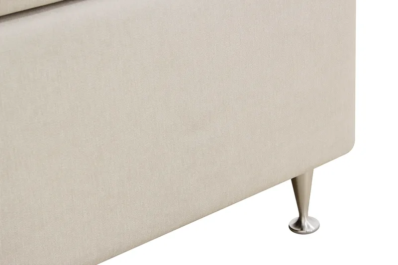 Hilton Lyx Komplet Sengepakke 160x200 cm Kontinentalseng med knapdekoreret sengegavl - Lys beige - Møbler - Senge - Kontinentalsenge