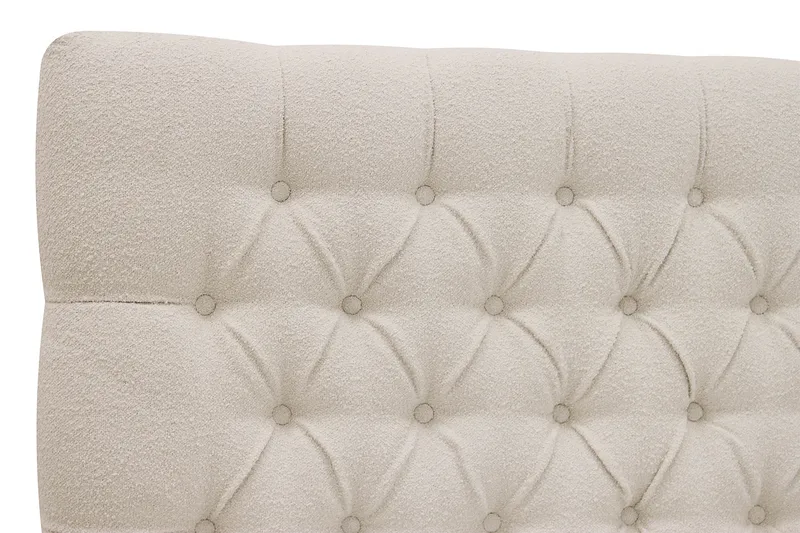Hilton Lyx Komplet Sengepakke 160x200 cm Kontinentalseng med knapstukket sengegavl i bouclé - Ivory / Bouclé - Møbler - Senge - Kontinentalsenge