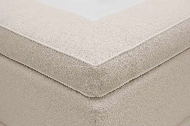 Hilton Lyx Komplet Sengepakke 160x200 cm Kontinentalseng med knapstukket sengegavl i bouclé - Ivory / Bouclé - Møbler - Senge - Kontinentalsenge