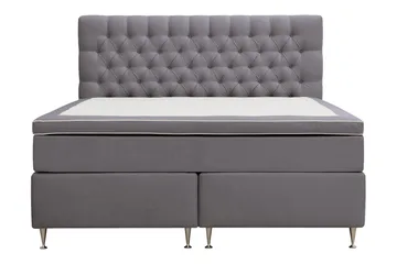 Hilton Lyx Komplet Sengepakke 160x200 cm Kontinentalseng med knapstukket sengegavl i fløjl