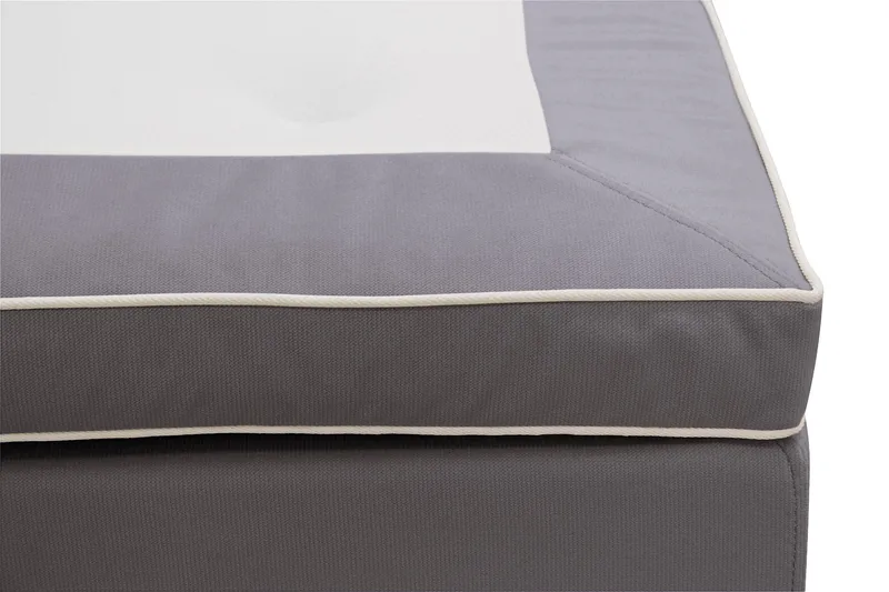 Hilton Lyx Komplet Sengepakke 160x200 cm Kontinentalseng med knapstukket sengegavl i fløjl - Grå / Fløjl - Møbler - Senge - Kontinentalsenge