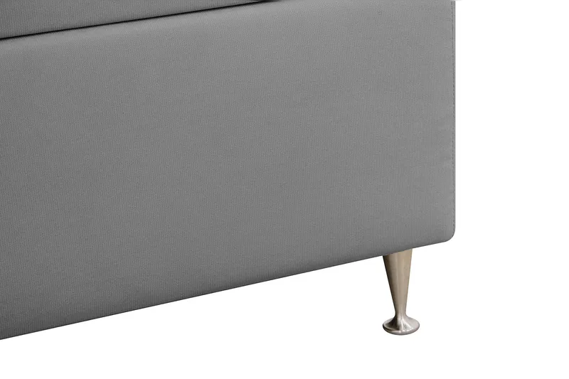 Hilton Lyx Komplet Sengepakke 160x200 cm Kontinentalseng med knapstukket sengegavl i fløjl - Lysegrå / Fløjl - Møbler - Senge - Kontinentalsenge