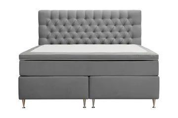 Hilton Lyx Komplet Sengepakke 160x200 cm Kontinentalseng med knapstukket sengegavl i fløjl