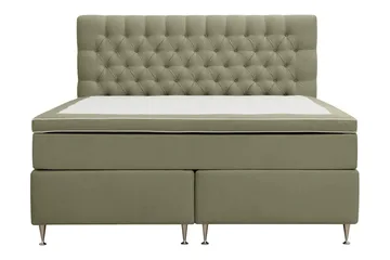 Hilton Lyx Komplet Sengepakke 160x200 cm Kontinentalseng med knapstukket sengegavl i fløjl